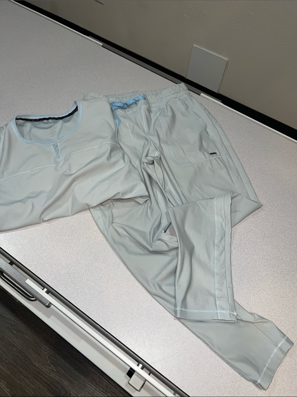 Light Blue Cherokee Form Scrub Set - Top & Pants